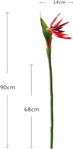 Vista 2 de Flor artificial de pájaro del paraíso artificial Strelitzia Reginae planta de seda artificial para oficina en casa, 1 unidad (azul)