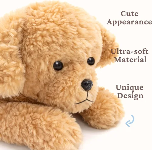 Vista 8 de IKASA Juguete de peluche grande de Labrador para perro, cachorro grande de 20 pulgadas, suave, lindo, esponjoso, peluche
