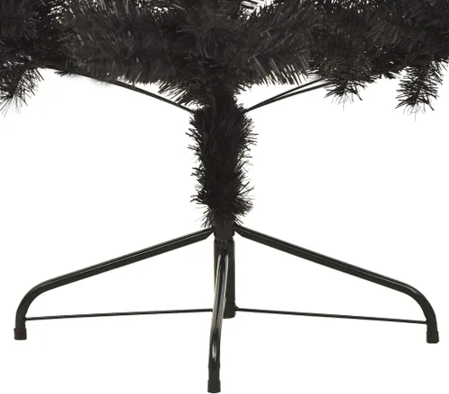 Vista 7 de Árbol de Navidad artificial, árbol de Navidad blanco, árbol de Navidad preiluminado, arbol de Navidad con Luces, con soporte, PVC negro de 8 pies