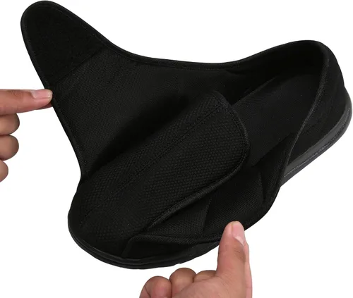 Vista 2 de Zapatos anchos para caminar para hombre, con velcro ajustable, para ancianos, edema diabético, pies hinchados, ligeros, antideslizantes, suela