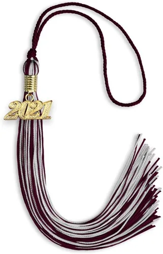 Vista 200 de Endea Graduation - Borla de doble color mixto con fecha dorada (negro/dorado antiguo, 2021)
