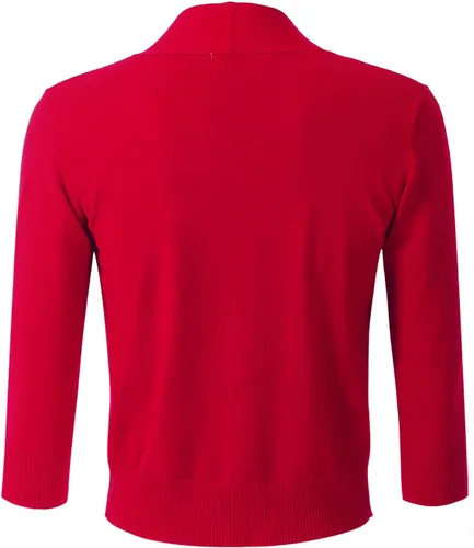 Vista 4 de Cárdigan corto clásico de manga 34 para mujer (S3XL)