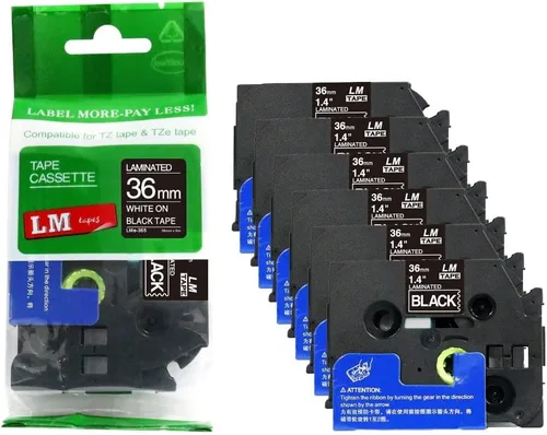 Vista 19 de 2/Pack LMe561 Premium 1.5" Black Print on Blue Label Tape, Compatible with Brother TZe-561 P-Touch Tape 36mm Laminated Replacement Label Tape.