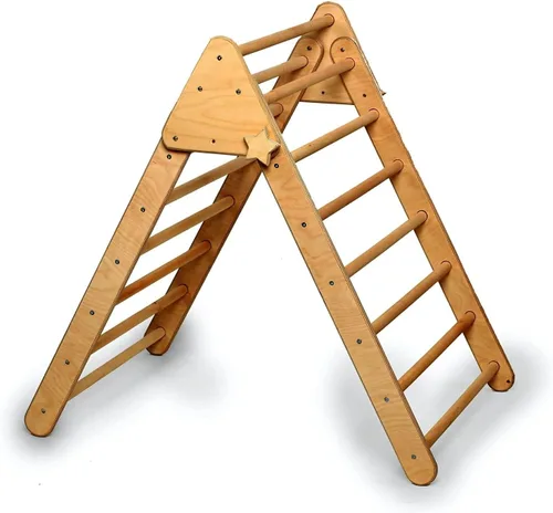Vista 9 de Montessori Triángulo de escalada Marco de escalada interior de madera para niños y niños pequeños Estructura de escalada Montessori Triángulo