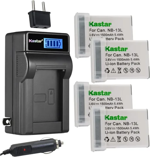 Vista 7 de Kastar NB-13L - Cargador de batería LCD de CA compatible con Canon PowerShot G9 X, PowerShot G9 X Mark II, PowerShot SX620 HS, PowerShot SX720 HS