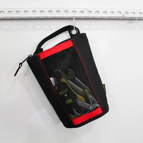 Vista 49 de Bolsa de herramientas de lona con cremallera MELOTOUGH, bolsa de herramientas con cierre, bolsa de malla resistente con ventana, ojales para colgar
