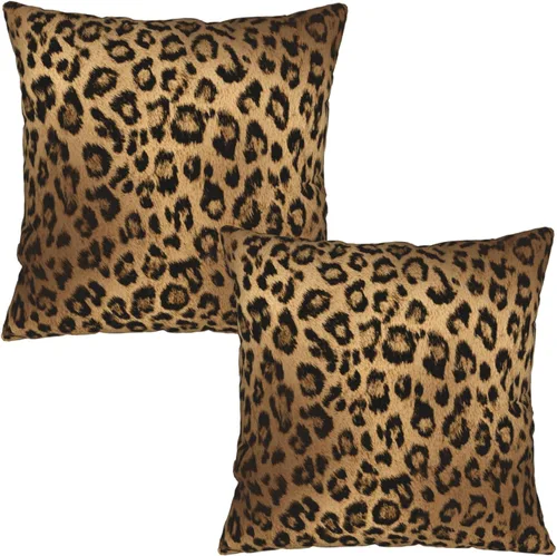 Vista 26 de Fundas de almohada marrón leopardo - 2 piezas Funda de almohada de guepardo 18x18 pulgadas Fundas de almohada de algodón con estampado de animales