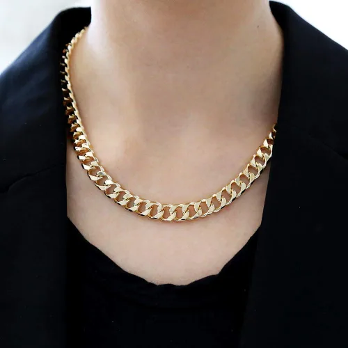 Vista 3 de LILIE&WHITE Collar de cadena de oro para mujer, cadena de serpiente, collar de espiga de oro, gargantilla de oro, collares de moda, regalo