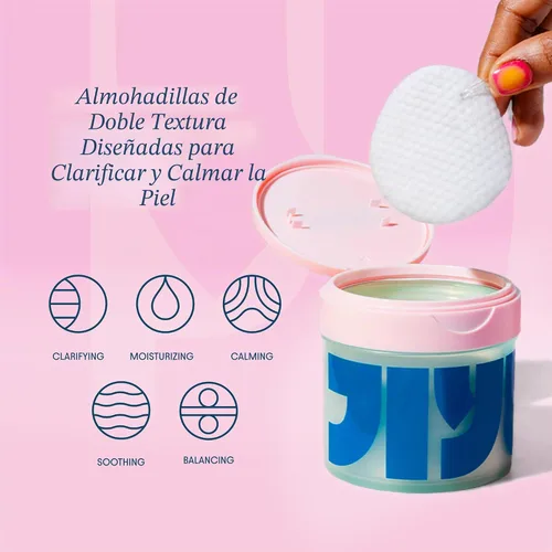 Vista 3 de JIYU Almohadillas limpiadoras para el cuidado de la piel coreano para poros obstruidos, brotes y textura desigual de la piel, almohadillas