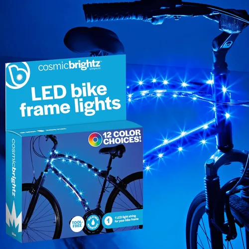 Vista 16 de Brightz CosmicBrightz - Cuerda de luz LED para marco de bicicleta, cuerda de 6.5 pies, funciona con pilas con interruptor de encendido/apagado