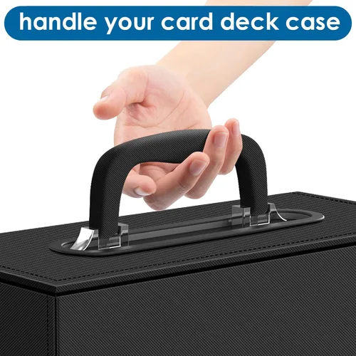 Vista 5 de Homthy Caja de almacenamiento de más de 110 tarjetas con cierre magnético, estuche de cubierta de tarjeta de cuero con cierre magnético, caja