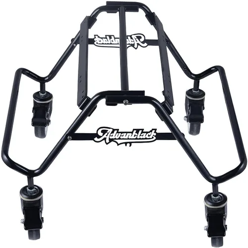 Vista 5 de Advanblack ProGuard - Soporte para alforjas de motocicleta con ruedas, soporte plegable de acero resistente compatible con Harley Touring OEM 2014