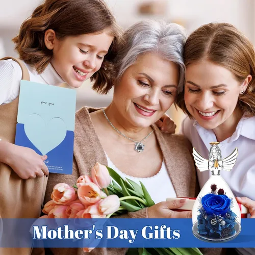 Vista 5 de Regalos de rosas para el día de la madre, figuras de rosa en ángel, regalos para mujeres, mamá, abuela, amiga, hermana, novia, esposa, en el día
