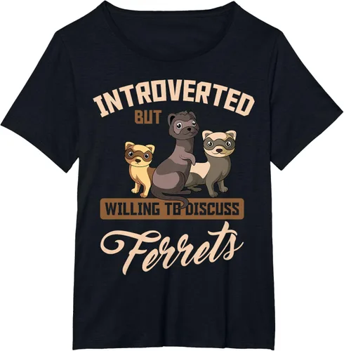 Vista 74 de Camiseta para amantes de los animales de los hurones, Negro, S