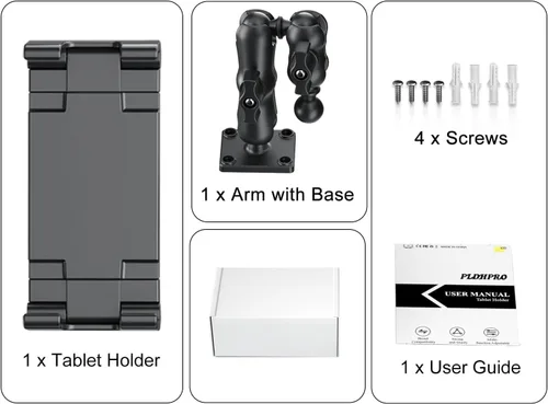 Vista 7 de PLDHPRO Soporte de tableta para camión, base de taladro resistente, soporte para tablet para tablero de automóvil, soporte ajustable de 2 etapas