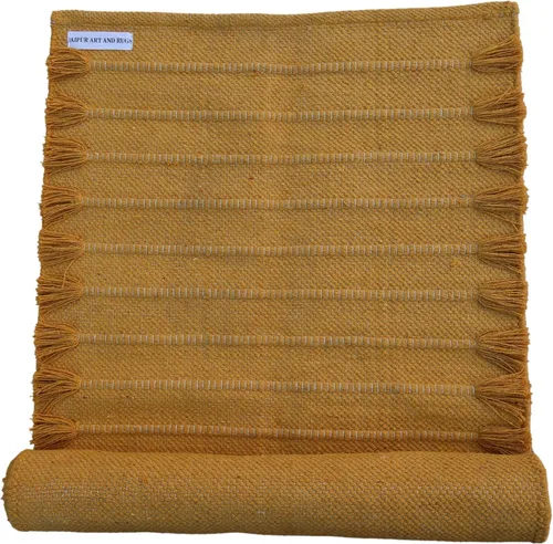 Vista 35 de Jaipur Art & Rugs - Alfombra de yoga de algodón, respetuosa con el medio ambiente, tejida a mano, gruesa (0.945 x 2.835 x 0.197 in)