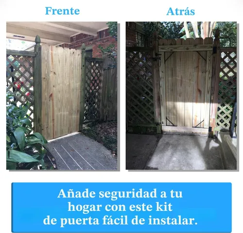 Vista 5 de Kit de herrajes para puerta de valla resistente, kit anti caída, 2x4s ajustables para puertas de valla de madera, ventanas y puertas de cobertizo