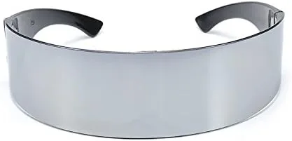 Vista 2 de PLOPLO Paquete de 2 lentes de sol con espejo Futuristic Cyclops Negro
