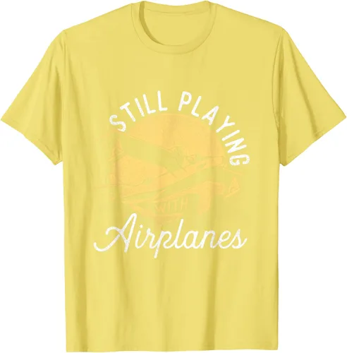 Vista 38 de Still Playing With Airplanes - Camiseta de control remoto RC Avión Piloto, Negro