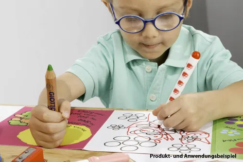 Vista 5 de GIOTTO be-bè Lápices y sacapuntas grandes paquete preescolar para niños pequeños, 36 lápices, colores surtidos, ideal para la escuela y el hogar