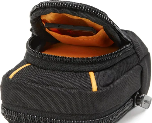 Vista 6 de Amazon Basics - Funda grande para cámara de apuntar y disparar, dimensión interior 5.2 x 3.2 x 1 pulgadas, negra, sólida