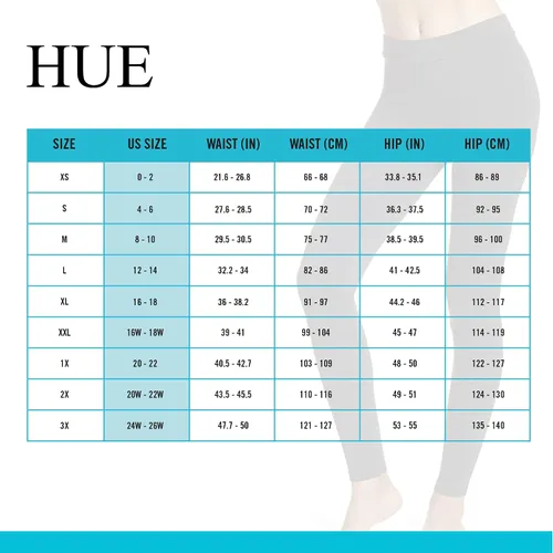 Vista 5 de HUE Women's Wide Waistband Blackout Cotton Leggings, Assorted