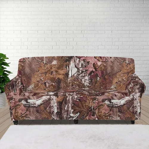 Vista 65 de ZOUTAIRONG Fundas elásticas para sofá con estampado de ramas de camuflaje 3D para sofá, funda para muebles de un solo cojín, decoración del hogar u