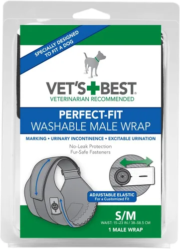 Vista 6 de Vet's Best 1 envoltorio de ajuste perfecto lavable para perro macho, XXS/XS