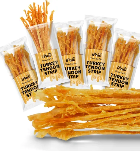 Vista 7 de iPaw Tendón de pavo para perros, masticable natural para cachorros de grado