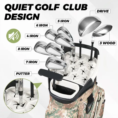 Vista 2 de TIVOR 2026 Golf Cart Bag with 15-Way Full-Length Divider Top, 12 Pockets, Premium Silent Golf Cart Bag with Rain Hood for Men，Fits Jumbo Grips