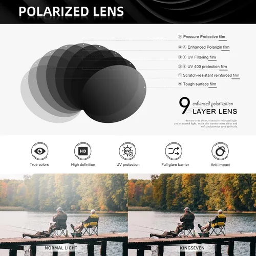 Vista 3 de KINGSEVEN Gafas de sol de nuevo diseño polarizadas lente de revestimiento 2023 auto reinicio marco conducción gafas para hombresmujeres Oculos