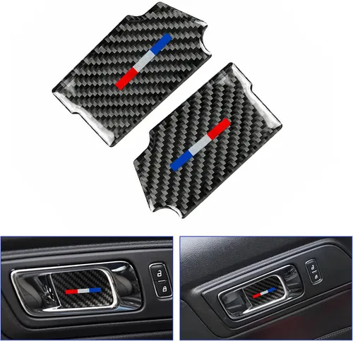 Vista 12 de Xotic Tech - Cubierta para panel de cambio de marchas, fibra de carbono suave auténtica, compatible con Ford Mustang 2015-2023 Negro carbón
