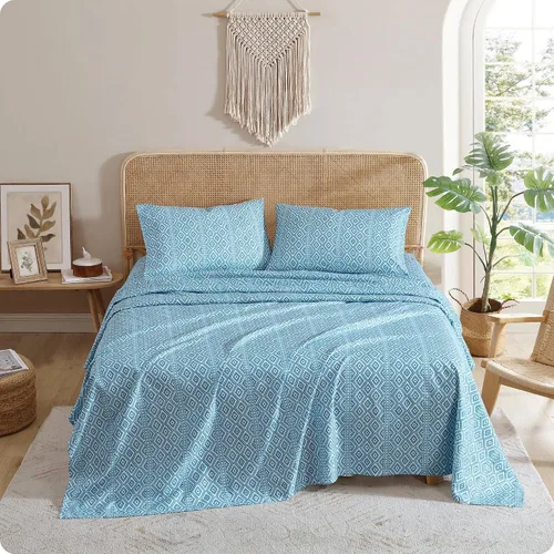 Vista 20 de Indigo Ink - Juego de sábanas para cama individual, ropa de cama de peso medio con funda de almohada a juego, juego de cama floral boho, suave