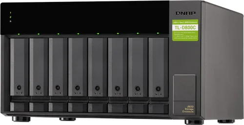 Vista 6 de QNAP TL-D800C Caja de almacenamiento JBOD de escritorio de 8 bahías con conectividad USB 3.2 Gen 2 Tipo-C