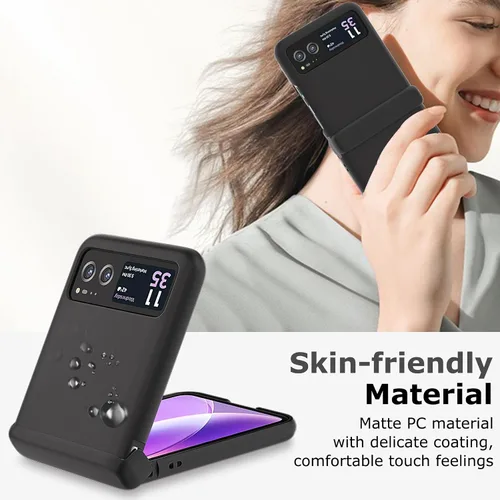 Vista 6 de Funda para Motorola Razr 2023 y protector de cámara trasera, funda delgada para teléfono con protector de bisagra, resistente a los arañazos, funda