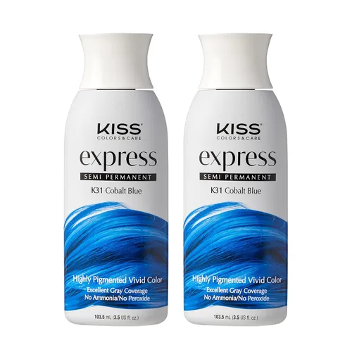 Vista 7 de Kiss Express Color de cabello semipermanente – Tinte vívido y altamente pigmentado para cabello vibrante, fórmula suave, cobertura de canas, pH