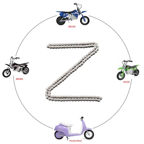 Vista 4 de KAMIER Cadena de transmisión 25H 126 Link para Razor MX350 MX400 ZR350 SX350 McGrath Dirt Rocket Bike Kids Electric Pocket Mod Mini Euro Bella Vapor