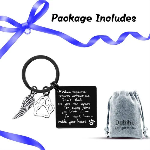 Vista 7 de Llavero con texto en inglés "Loss of Pet Memorial", regalo conmemorativo para mascotas, regalo de condolencias para perros y gatos, regalo