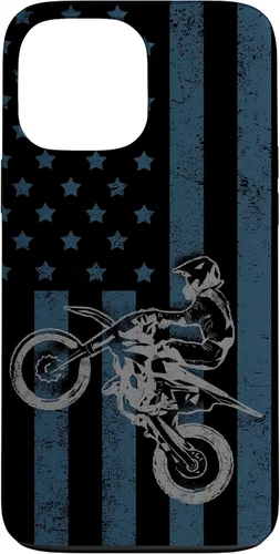 Vista 24 de Dirt Bike US Flag Vintage Motocross Racing Case for iPhone 17