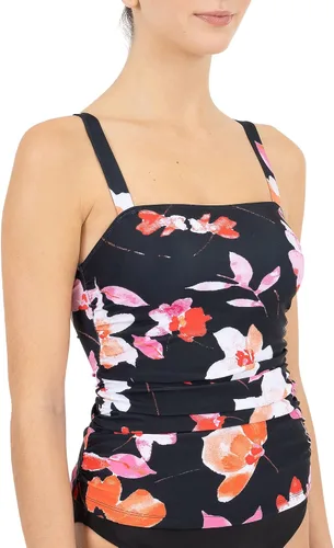 Vista 2 de kensie Tankini bandeau fruncido estándar para mujer, PARENT