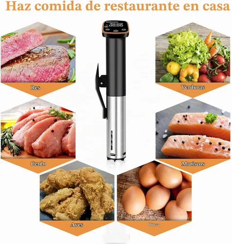 Vista 7 de Cocina Sous Vide, Máquina Sous Vide de 1100 W, Circulador de Inmersión Cocinador de Precisión con Control Táctil, Temperatura Precisa