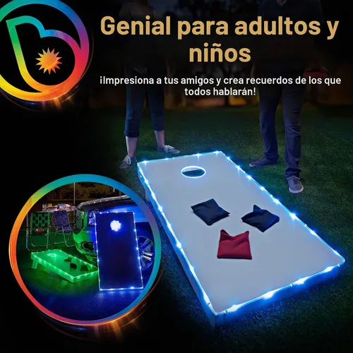 Vista 3 de Brightz TossBrightz - Luces LED de Cornhole para tablero y agujero - Incluye luces para 2 tableros - Ilumina el borde del tablero de cornhole