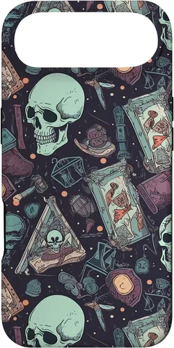 Vista 27 de Eerie Tarot Cards and Crystals Pattern Scary Cute Halloween Case for iPhone 17