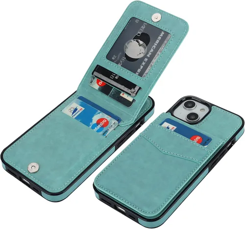 Vista 25 de KIHUWEY Compatible con iPhone 14 Funda Cartera con Soporte para Tarjeta de Crédito, Flip Cuero Premium Cierre Magnético Soporte Funda Protectora