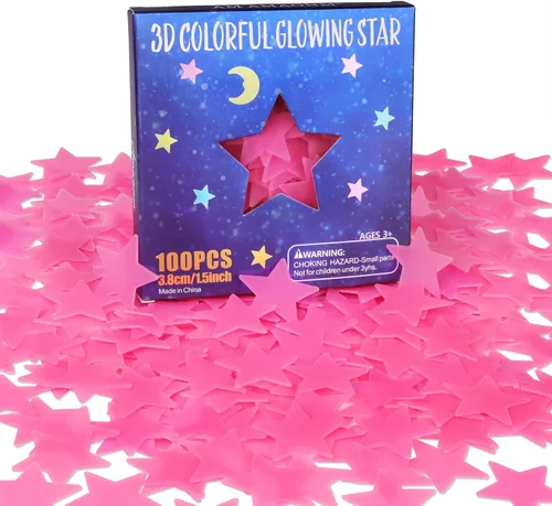 Vista 14 de AM AMAONM - Calcomanías de estrellas azules fluorescentes que brillan en la oscuridad, plástico noctilucente, para decorar paredes y techos