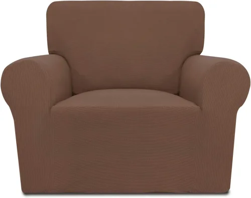 Vista 26 de PureFit Funda elástica para sofá biplaza, funda de sofá suave y antideslizante de jacquard de elastano, protector de muebles lavable con espuma