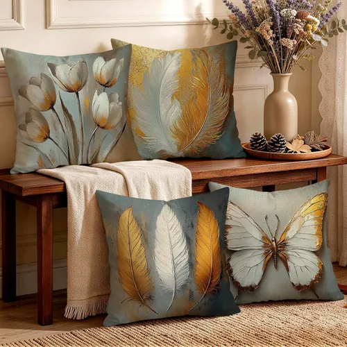 Vista 30 de OBSEDE - Fundas para cojín de mármol negro y dorado abstracto, 18 × 18 pulgadas, juego de 4, fundas para cojines de sofá, cama, salón, decoración