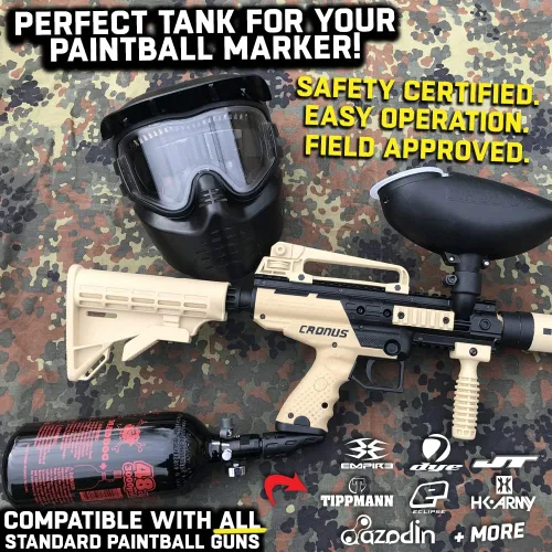 Vista 3 de Maddog Aluminum Compressed Air HPA Paintball Tank with Regulator - Airgun Airsoft PCP - Fresh Hydro Date - Ships Empty - Single - Refillable