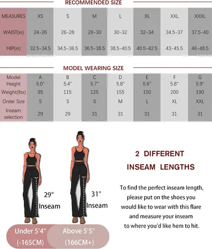 Vista 6 de PINSPARK Pantalones de yoga acampanados para mujer, leggings acanalados con corte de bota, cintura alta, pantalones de entrenamiento con bolsillos