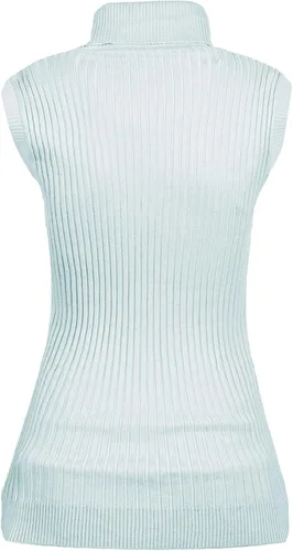 Vista 2 de v28 - Suéter elástico y tejido, con cuello alto y sin mangas para mujer